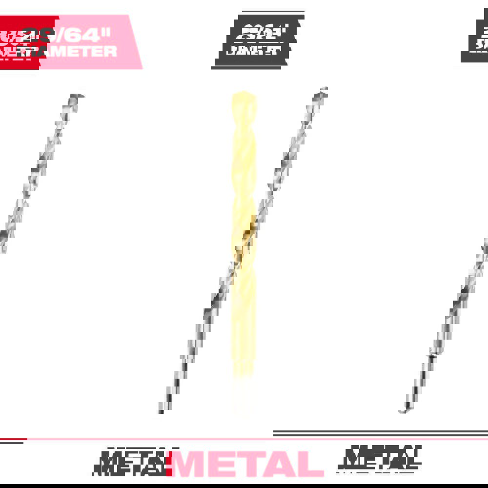 Jobber Length Drill Bits; Drill Bit Size (Inch): 29/64 ; Drill Bit Material: High Speed Steel ; Drill Point Angle (Degrees): 135 ; Coating/Finish: Titanium Nitride ; Flute Type: Parabolic ; Cutting Direction: Right Hand